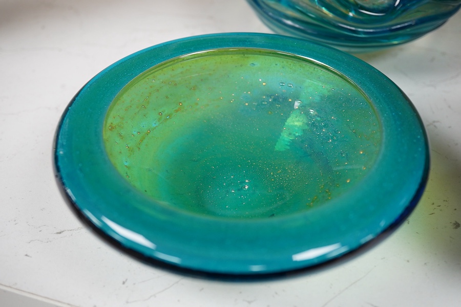 Two Mdina Art glass pieces and two Isle of Wight, 12.5cm